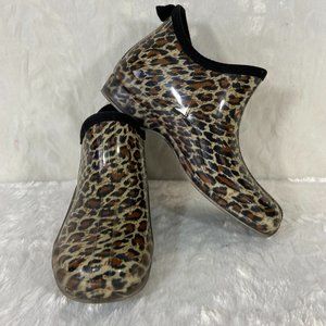 Corkys Stormy Leopard Cheetah Ankle Rain Boots